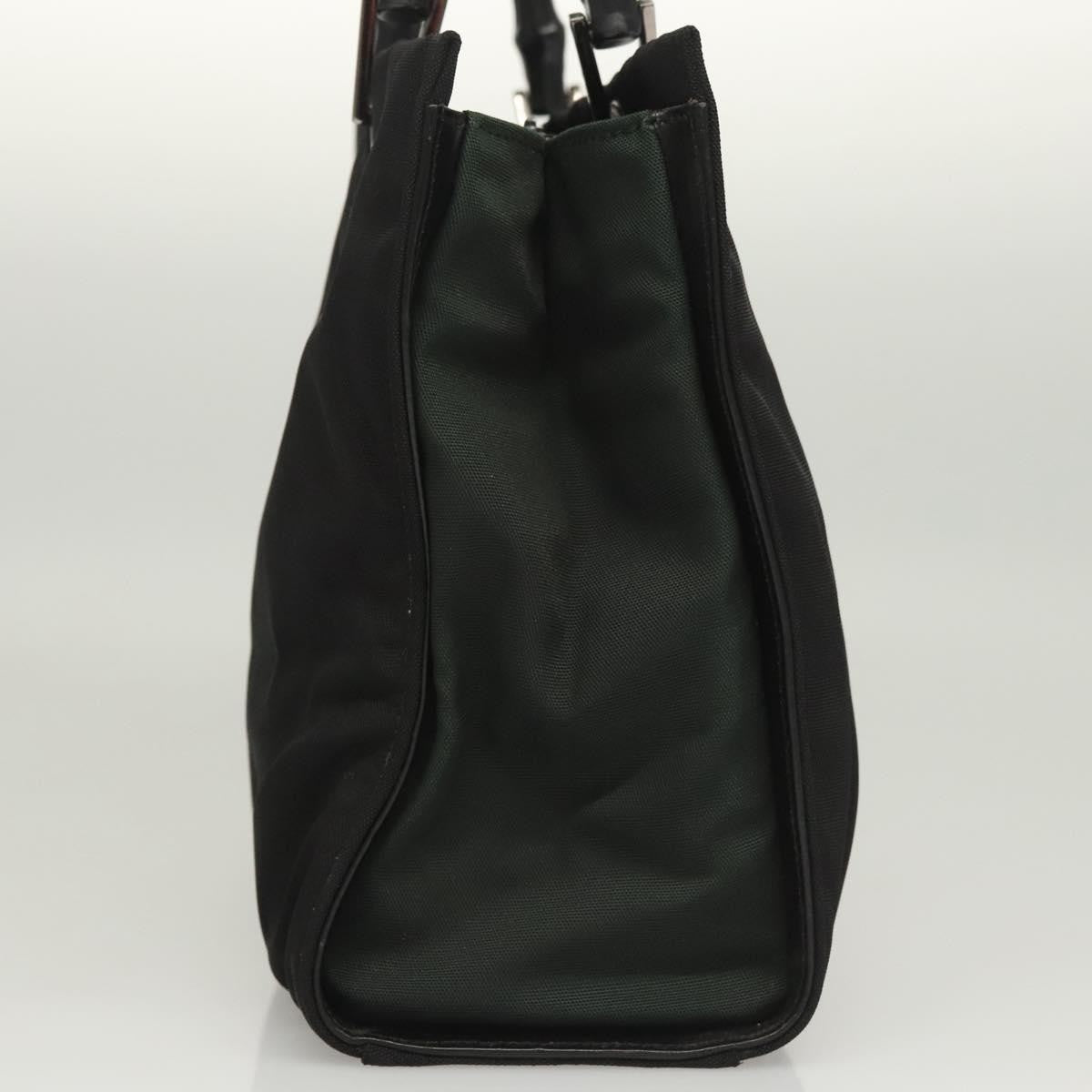 Gucci Vintage Bamboo Handle Tote Nylon, BLACK, NYLON, Tote bag