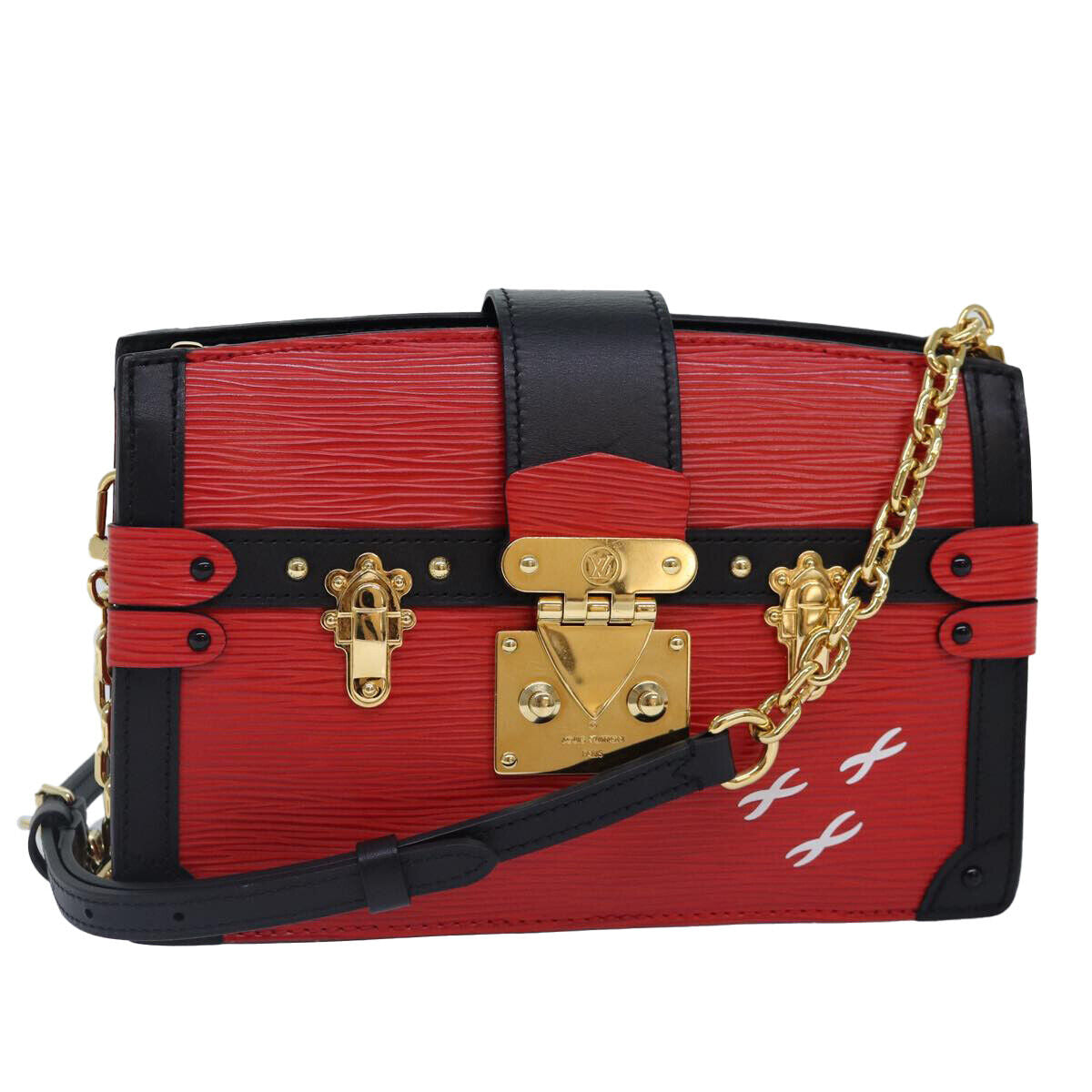 Louis Vuitton Trunk Clutch Epi Leather, RED, LEATHER, Clutche & pouche