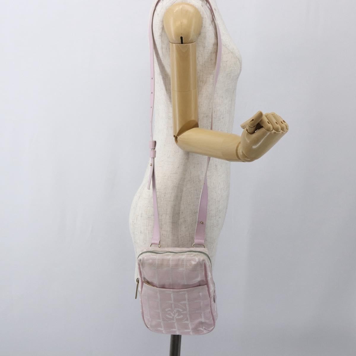 Chanel Travel Line Crossbody Bag Nylon, PINK, NYLON, Shoulder bag