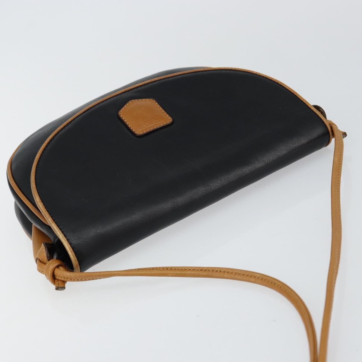 Celine Vintage Flap Shoulder Bag Leather, NAVY, LEATHER, Shoulder bag