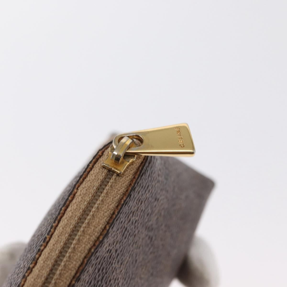 Celine Macadam Pochette Canvas and Leather, BROWN, CANVAS, Clutche & pouche
