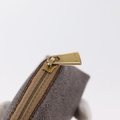 Celine Macadam Pochette Canvas and Leather, BROWN, CANVAS, Clutche & pouche