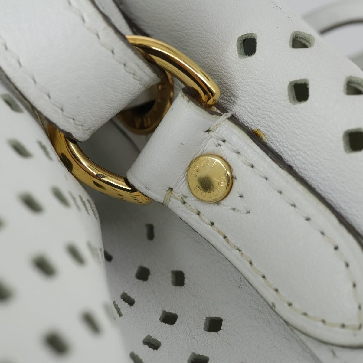 Louis Vuitton Flore Noe Handbag Perforated Leather, WHITE, LEATHER, Shoulder bag