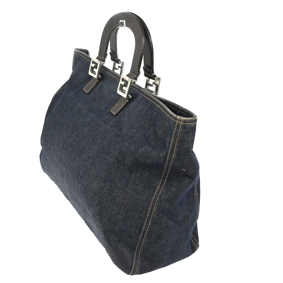 Fendi Vintage Open Tote Denim, BLUE, DENIM_JEANS, Tote bag
