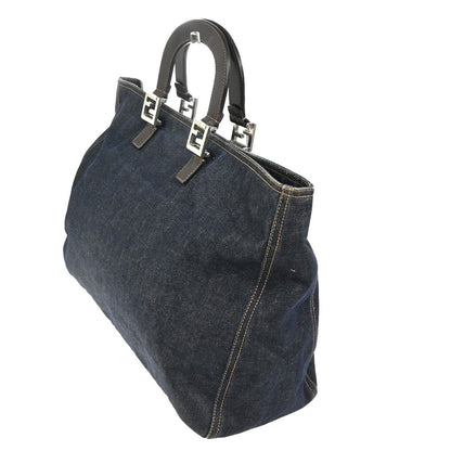 Fendi Vintage Open Tote Denim, BLUE, DENIM_JEANS, Tote bag
