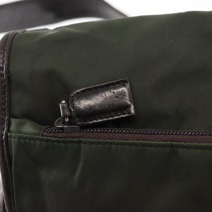 Prada Double Buckle Flap Messenger Bag Tessuto, Khaki, Nylon, Shoulder Bag