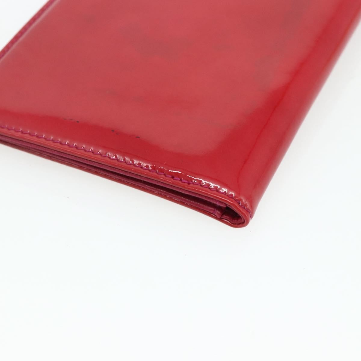 Chanel Vintage CC Bifold Card Holder Patent leather, Red, Patent Leather, Card Holder