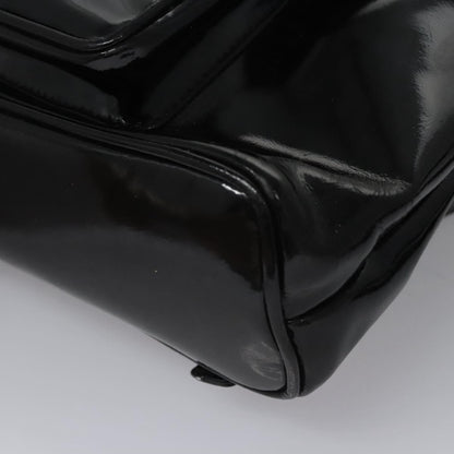 Gucci Vintage Bamboo Backpack Patent, BLACK, PATENT_LEATHER, Backpack