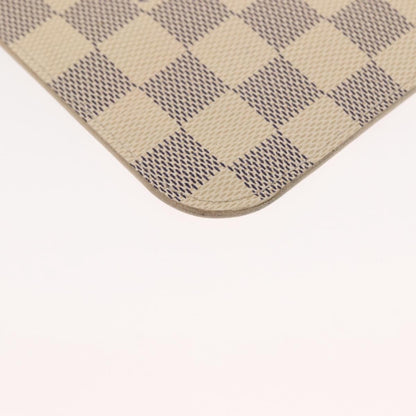 Louis Vuitton Neverfull Pochette Damier, WHITE, CANVAS, Clutche & pouche