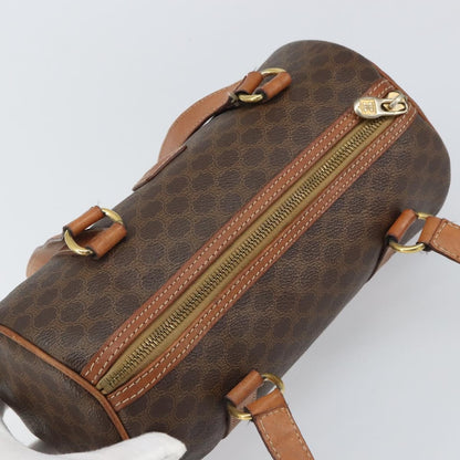Celine Vintage Macadam Handbag Canvas and Leather, BROWN, CANVAS, Handbag