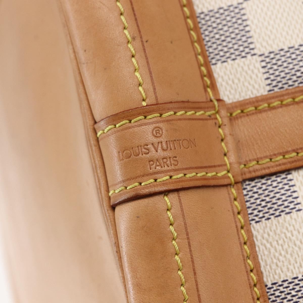 Louis Vuitton Noe Handbag Damier, WHITE, CANVAS, Shoulder bag