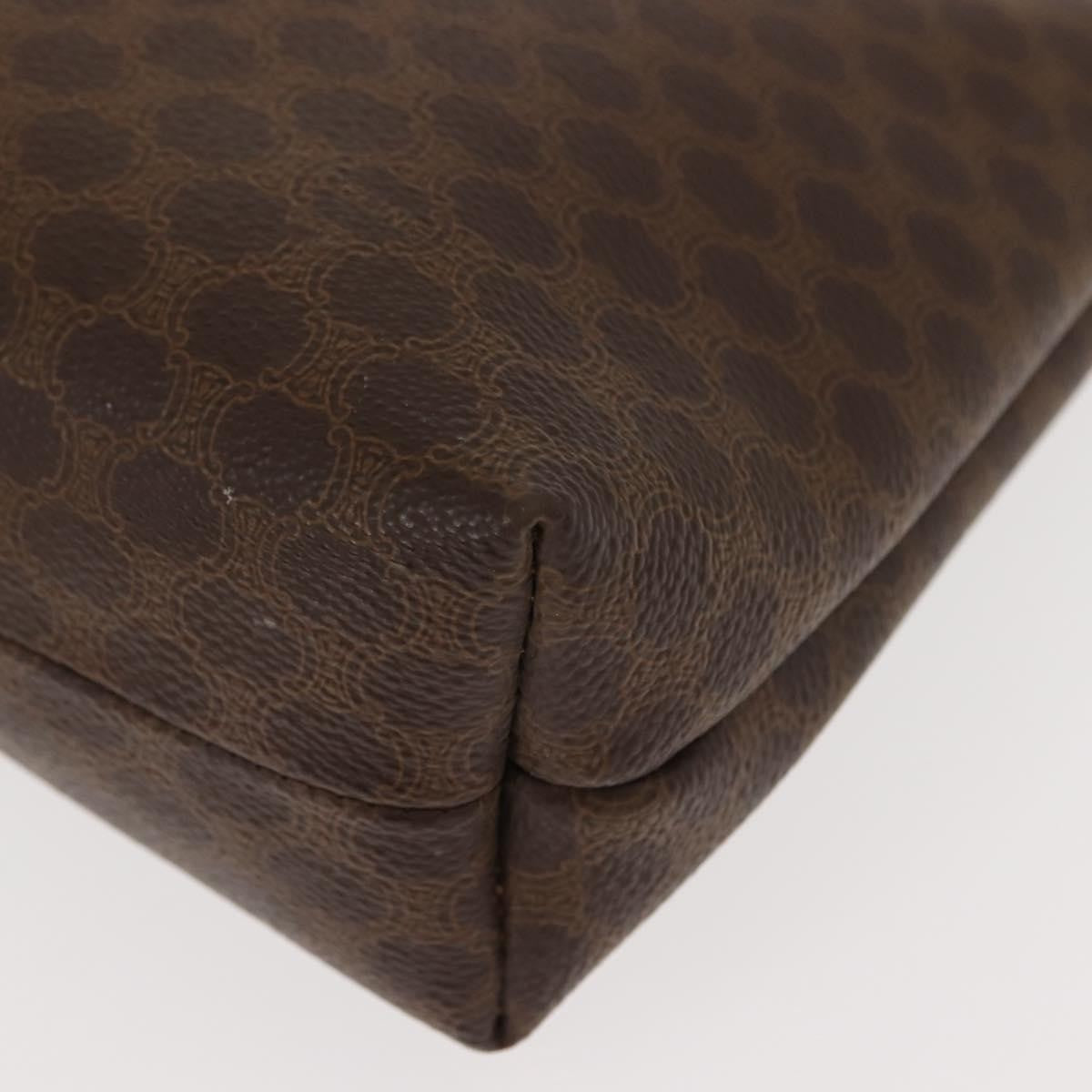 Celine Circle Logo Macadam Pouch Canvas and Leather, BROWN, CANVAS, Clutche & pouche