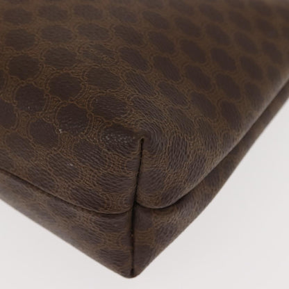 Celine Circle Logo Macadam Pouch Canvas and Leather, BROWN, CANVAS, Clutche & pouche