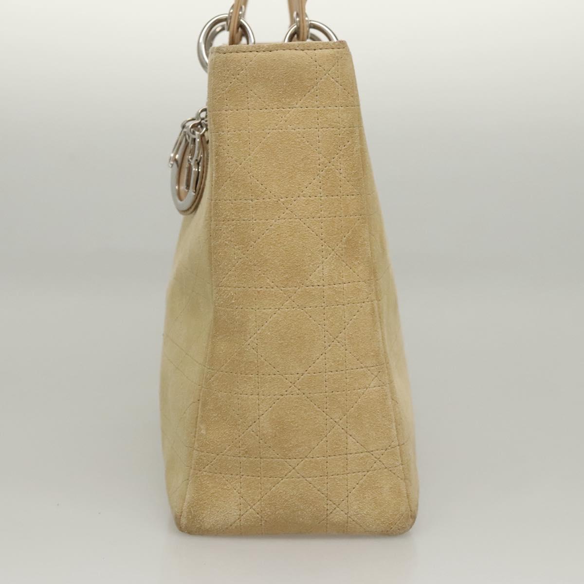 Christian Dior Lady Dior Bag Cannage Quilt Suede, BEIGE, SUEDE, Handbag