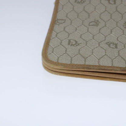 Christian Dior Vintage Honeycomb chain Canvas, BEIGE, CANVAS, Handbag