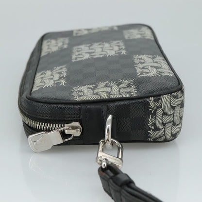 Louis Vuitton Pochette Volga Limited Edition Nemeth Damier Graphite, BLACK, CANVAS, Clutche & pouche