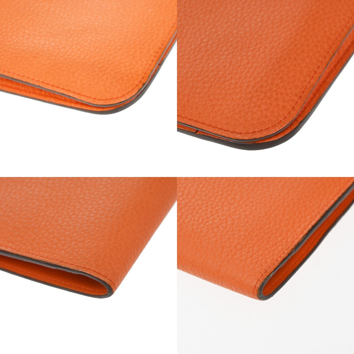 Hermes Dogon Duo Combined Wallet Leather, ORANGE, LEATHER, Wallets