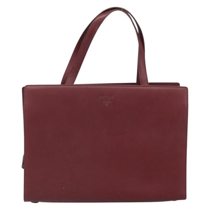 Prada Vintage Handbag Leather, BURGUNDY, LEATHER, Handbag