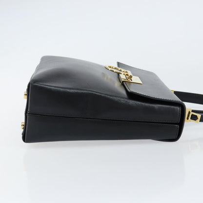 Salvatore Ferragamo Convertible Top Handle Bag Leather, BLACK, LEATHER, Handbag