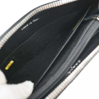 Chanel CC Charm Zip Around Wallet Quilted Lambskin, Black, Leather, Wallet