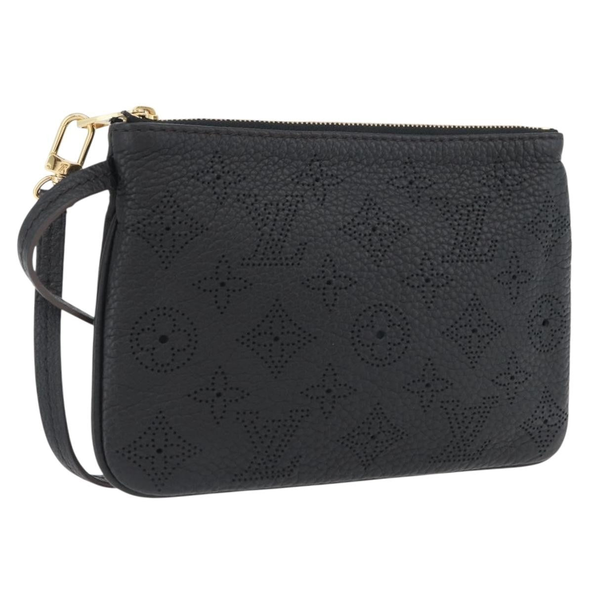 Louis Vuitton Selene Pochette Mahina Leather, Black, Leather, Clutch