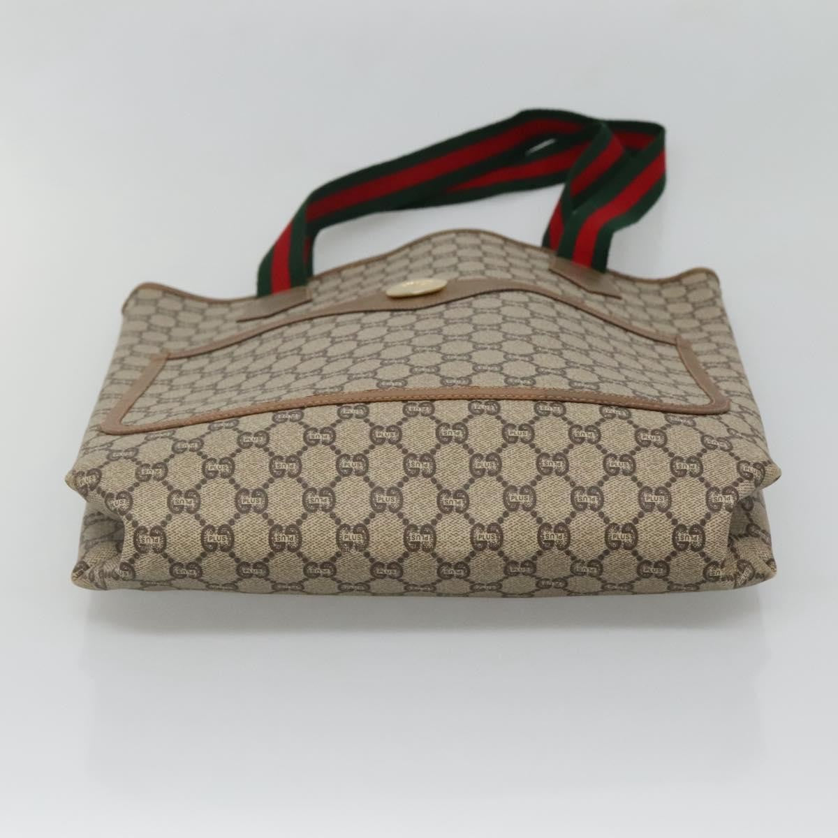 Gucci Vintage Web Strap Tote GG Coated Canvas, BEIGE, CANVAS, Tote bag