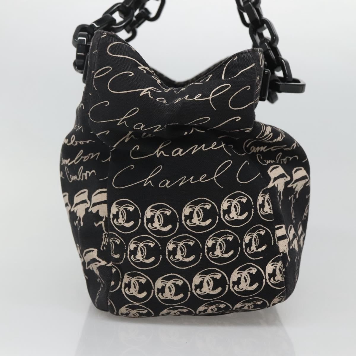 Chanel Resin Tote Printed Canvas, BLACK, CANVAS, Tote bag