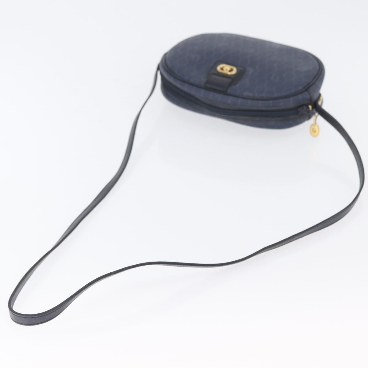 Christian Dior Vintage Honeycomb Shoulder Bag Canvas, NAVY, CANVAS, Shoulder bag
