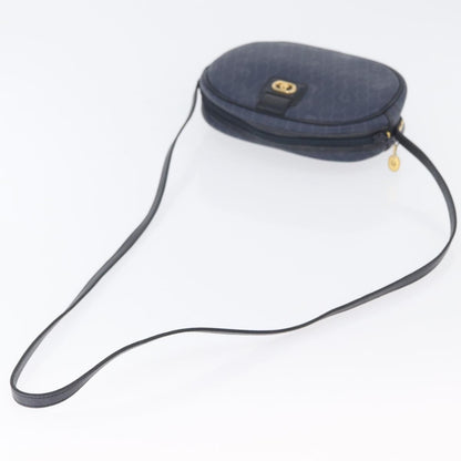 Christian Dior Vintage Honeycomb Shoulder Bag Canvas, NAVY, CANVAS, Shoulder bag