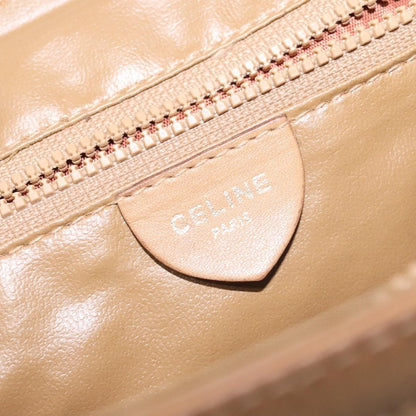 Celine Vintage Macadam Handbag Canvas and Leather, Beige, Canvas, Handbag