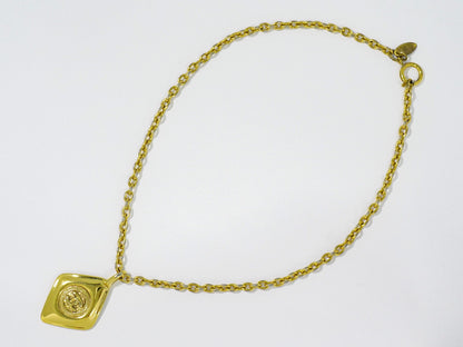 Chanel Vintage CC Pendent Necklace Plated Metal, GOLD, GOLD_PLATED, Necklace