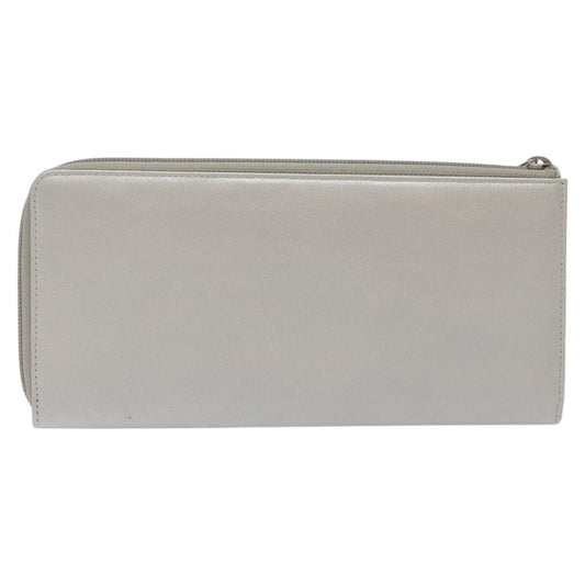 Chanel Camellia Zip Around Organizer Leather, SILVER, LEATHER, Wallets