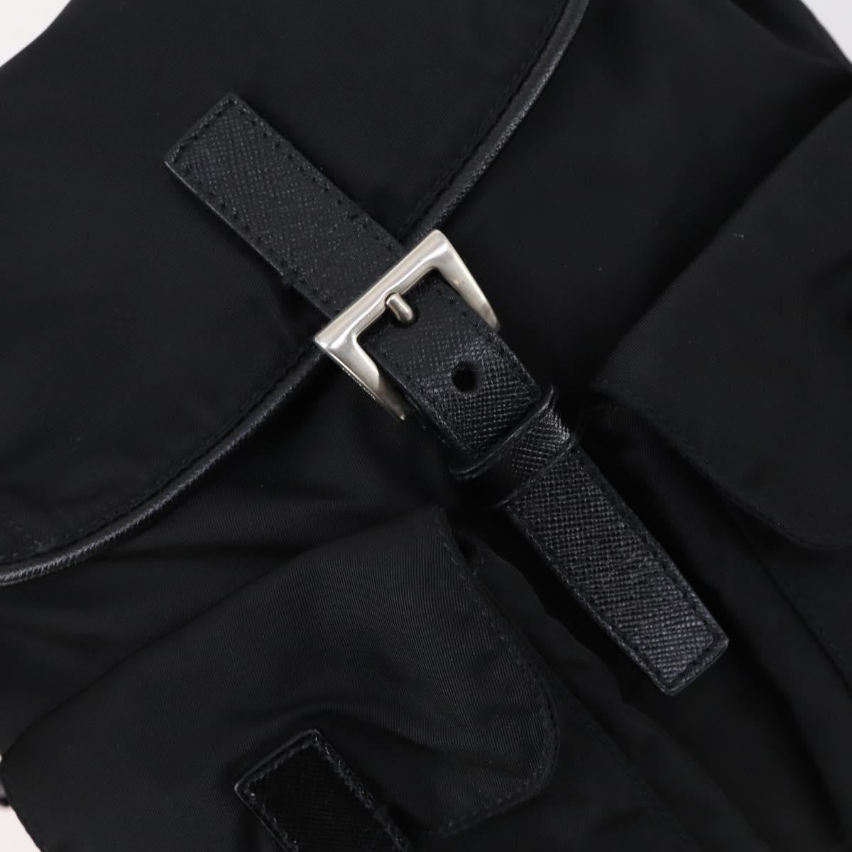 Prada Double Pocket Shoulder Bag Tessuto, BLACK, NYLON, Shoulder bag