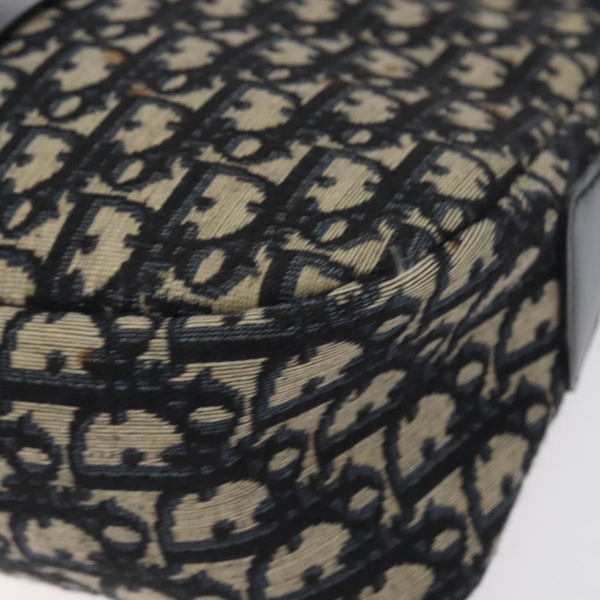 Christian Dior Vintage Trotter Shoulder Bag Canvas, NAVY, CANVAS, Shoulder bag