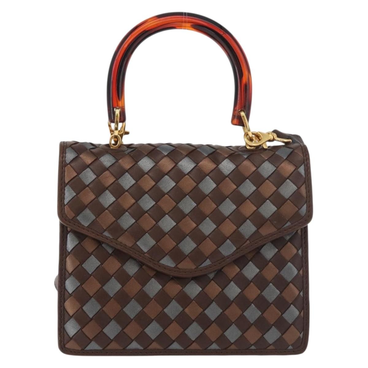 Bottega Veneta Intrecciato Handbag Leather, Brown, Leather, Handbag