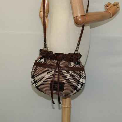 Burberry Blue Label Handbag Wool, BROWN, WOOL, Shoulder bag