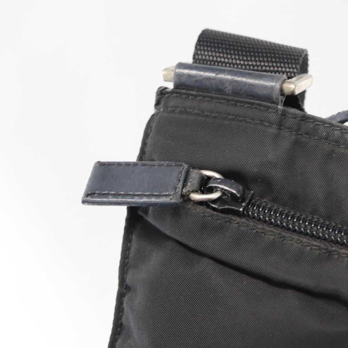 Prada Front Pocket Messenger Bag Tessuto, BLACK, NYLON, Shoulder bag
