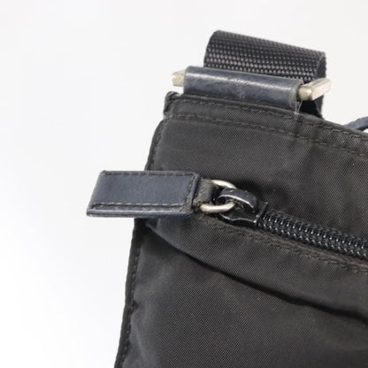 Prada Front Pocket Messenger Bag Tessuto, BLACK, NYLON, Shoulder bag