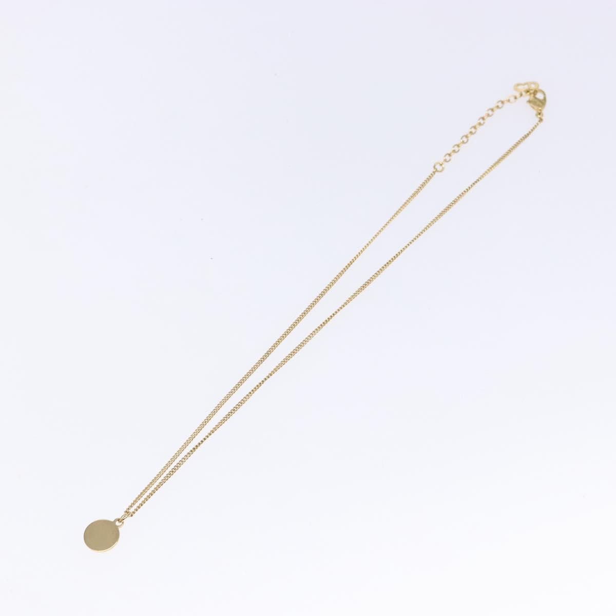 Christian Dior Vintage Logo Round Pendant Necklace Metal, GOLD, METAL, Necklace