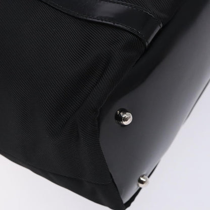 Gucci Vintage Bamboo Handle Tote Nylon, Black, Nylon, Tote Bag