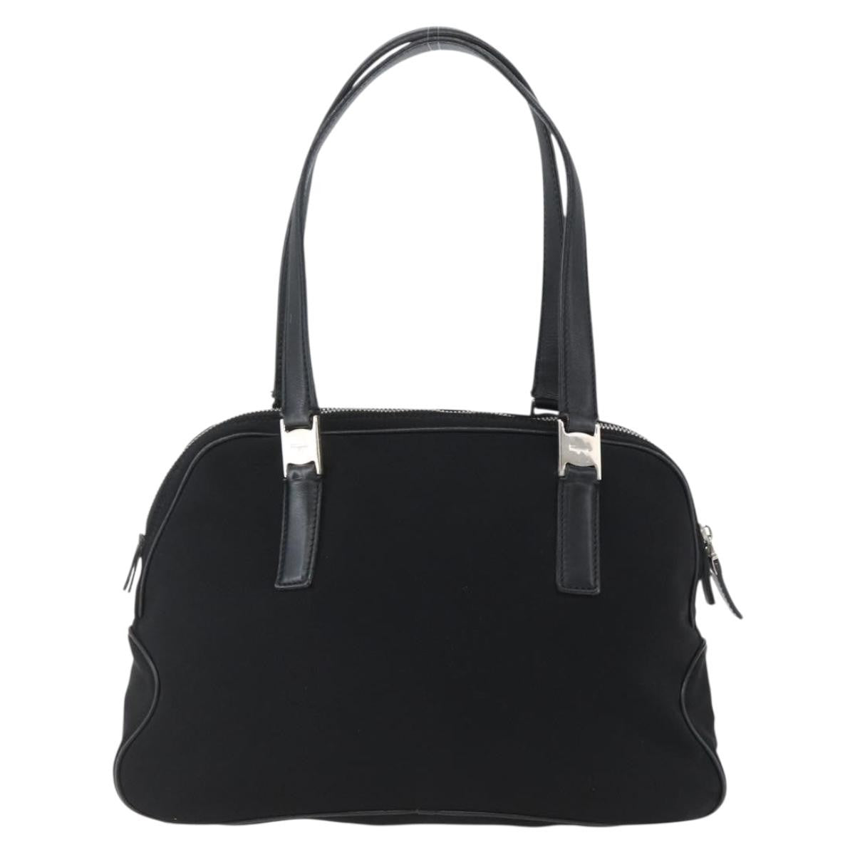 Salvatore Ferragamo Vintage Handbag Nylon, Black, Nylon, Handbag