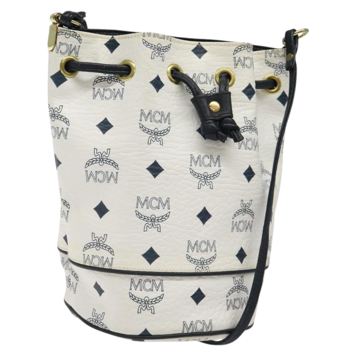 MCM Visetos Shoulder bag PVC, White, PVC, Shoulder Bag