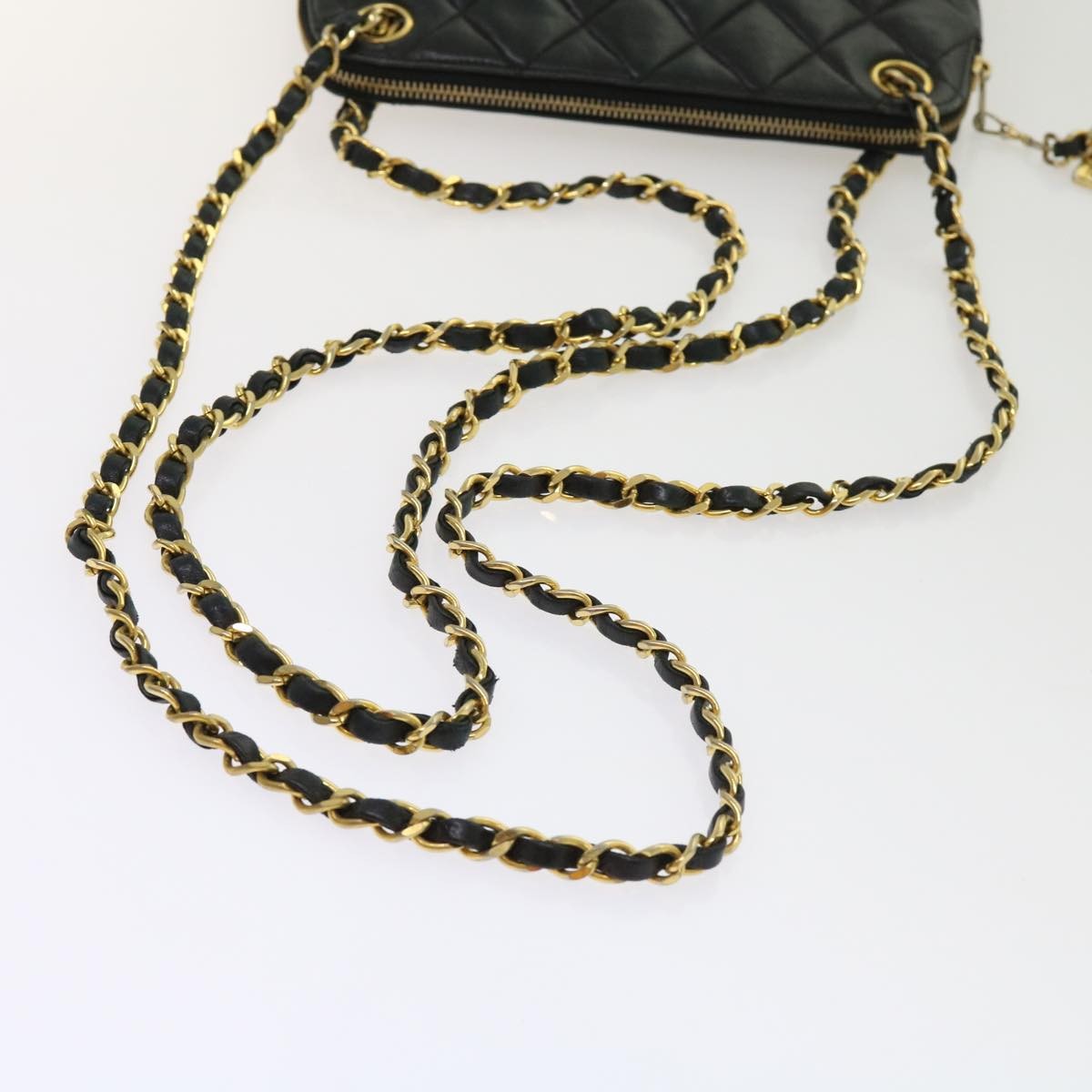 Chanel Chain Shoulder Bag Matelasse, BLACK, LEATHER, Shoulder bag