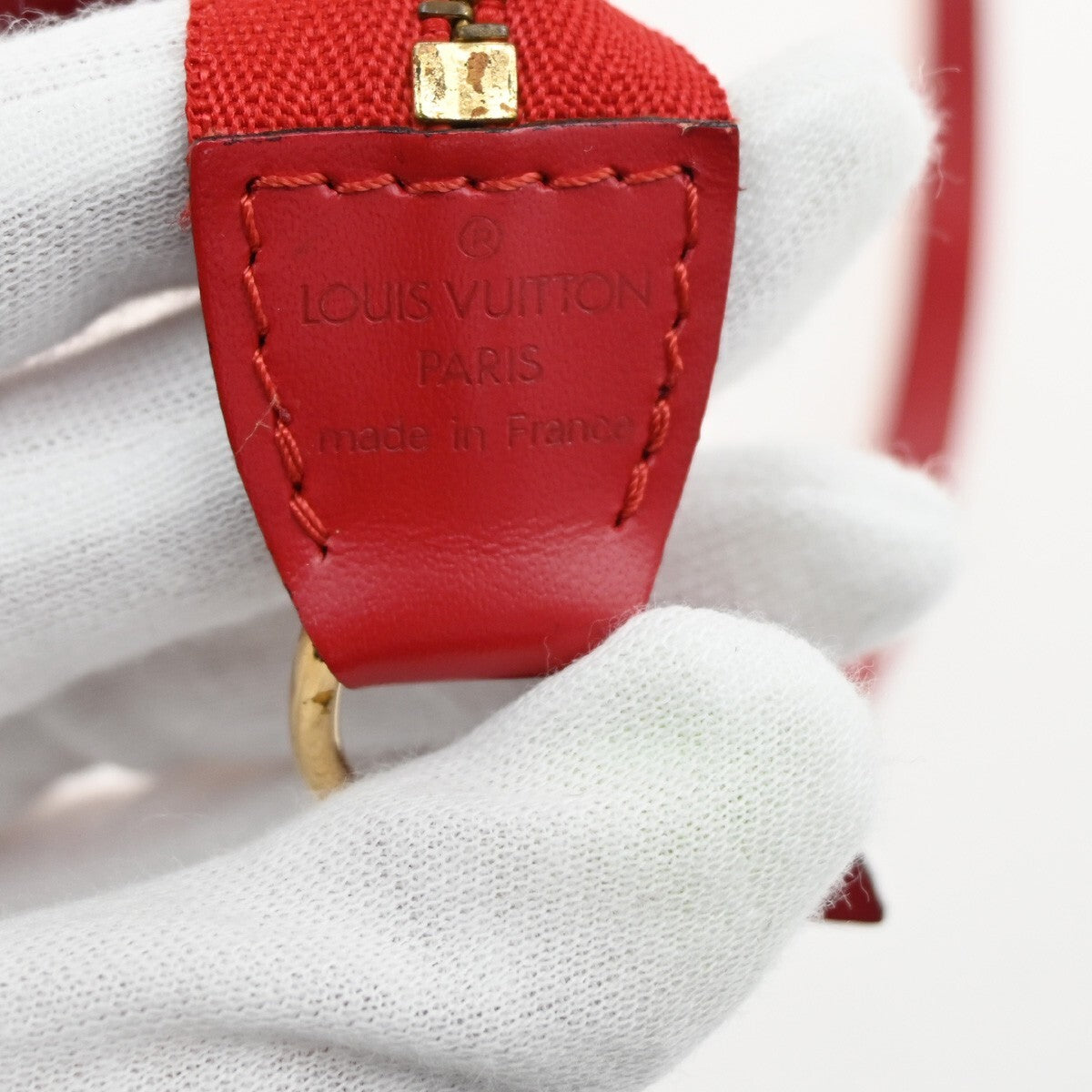 Louis Vuitton Pochette Accessoires Epi Leather, RED, LEATHER, Clutche & pouche