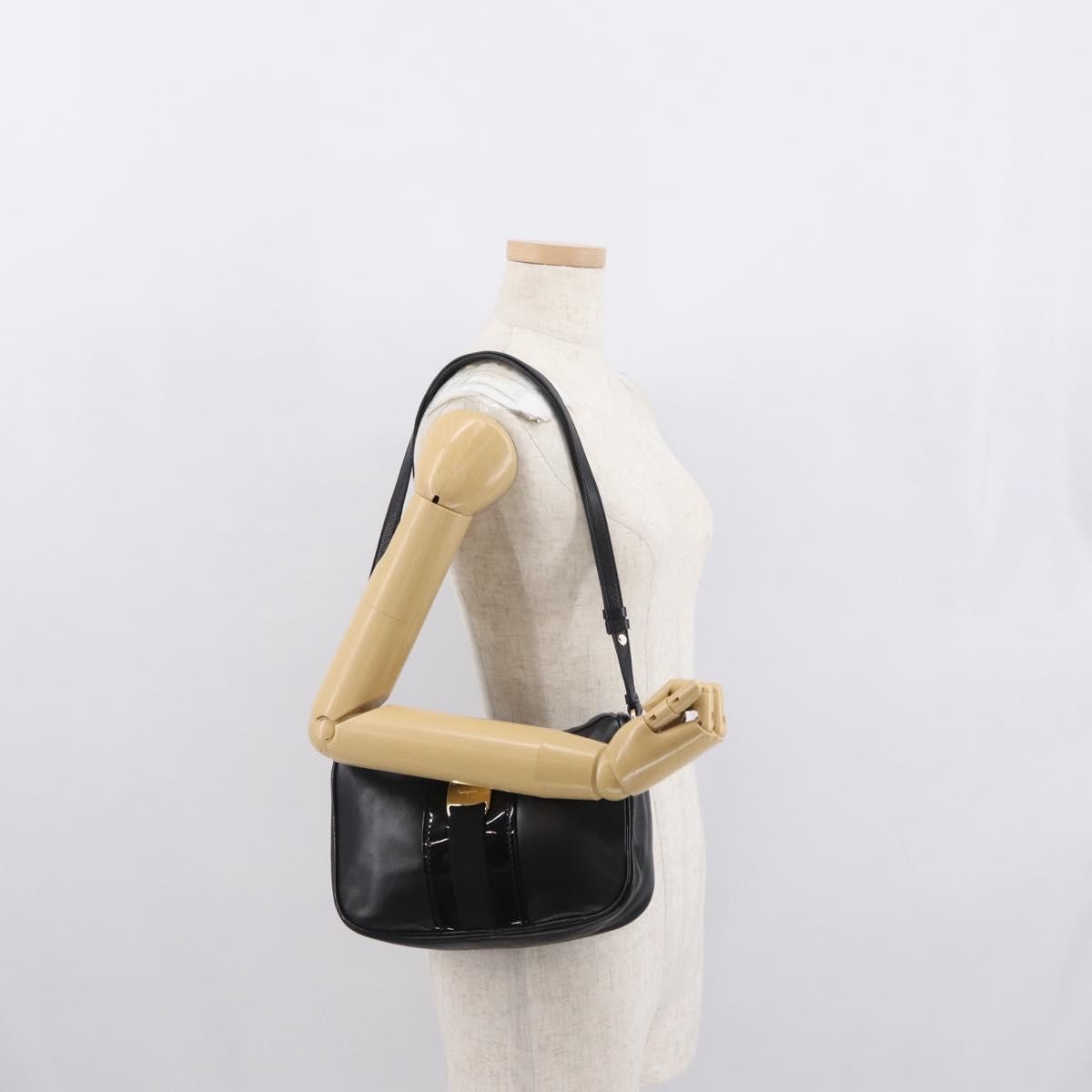 Salvatore Ferragamo Vala Shoulder Bag Leather, BLACK, LEATHER, Shoulder bag