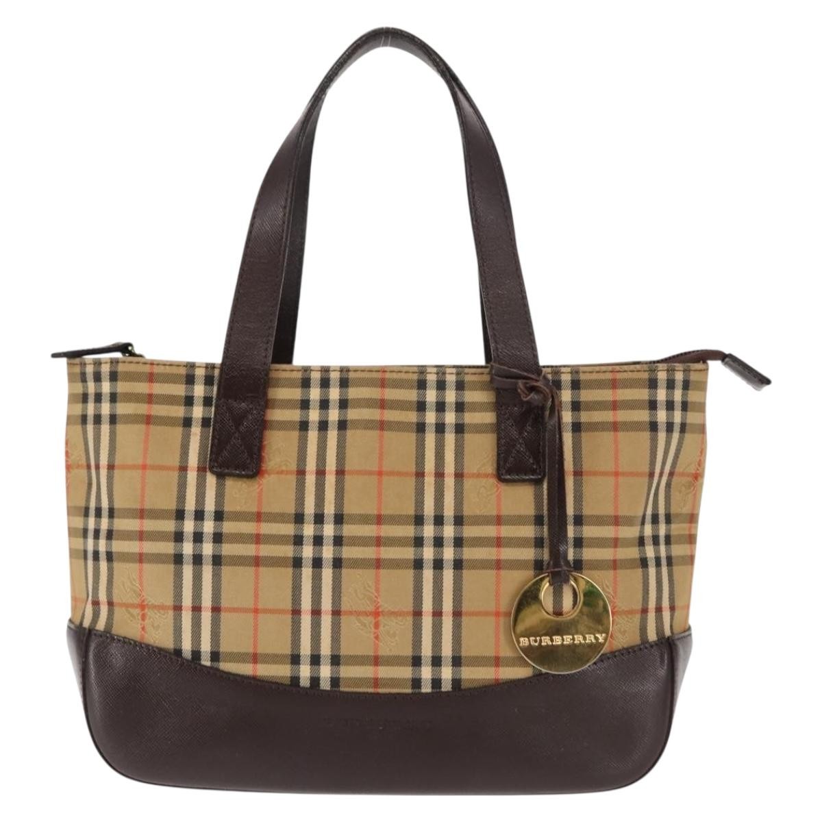 Burberry Nova Check Tote Canvas and Leather, BEIGE, CANVAS, Tote bag
