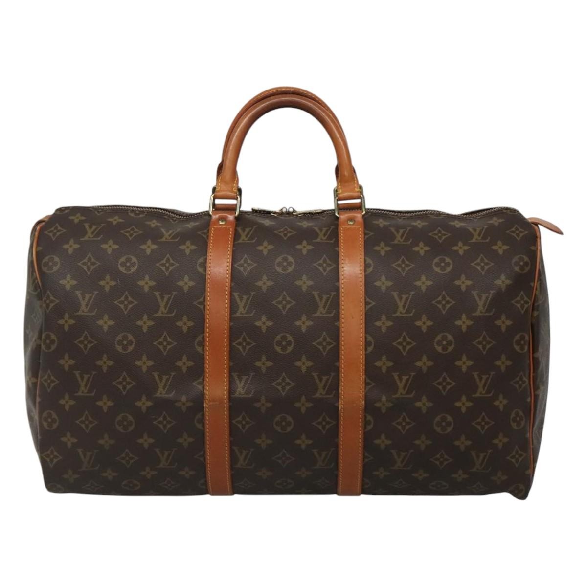 Louis Vuitton Keepall Bag Monogram Canvas, BROWN, CANVAS, Travel bag