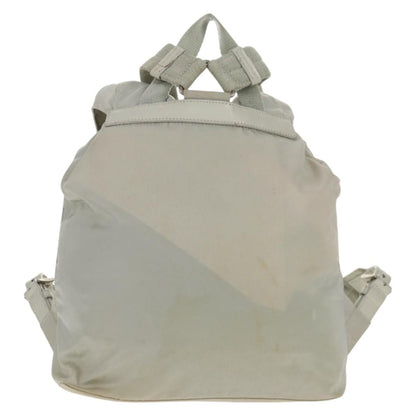 Prada Double Pocket Backpack Chain Shoulder Bag Re-Nylon, Gray, Nylon, Backpack