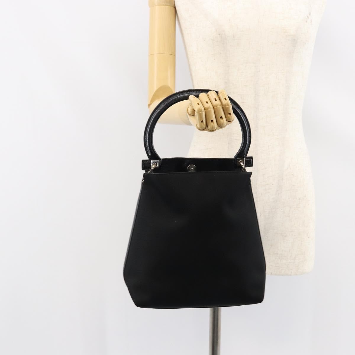 Salvatore Ferragamo Vintage Handbag Nylon, Black, Nylon, Handbag