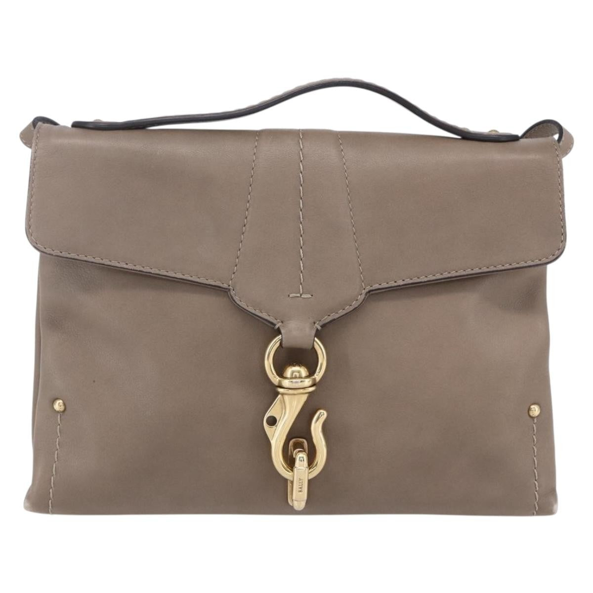 Bally Vintage Shoulder Bag Leather, BEIGE, LEATHER, Shoulder bag